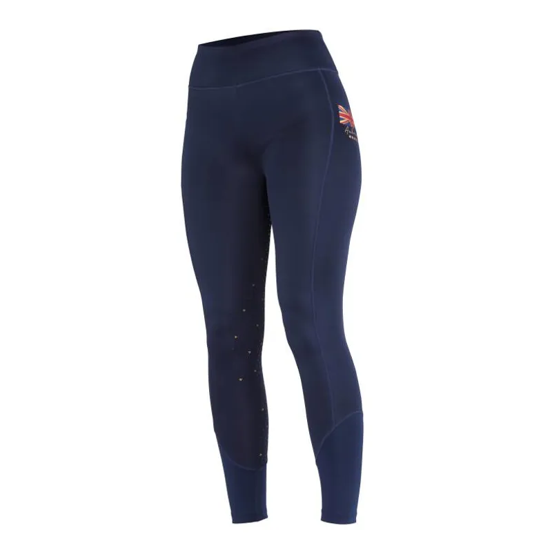Aubrion Team Winter Riding Tights - Navy Blue -1